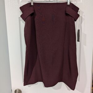 NWT Eva Mendes X New York & Company Deep Burgundy A-Line Skirt in Size 18+